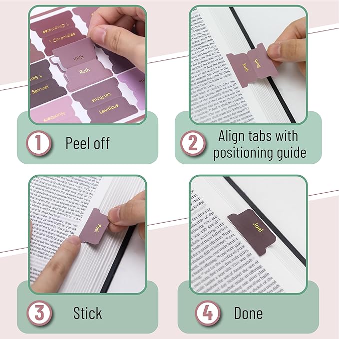 Mr. Pen- Bible Tabs, 75 pcs, Earth Tone, Gold Foil Embossed Lettering, Laminated Bible Tabs for Women and Men, Bible Index Tabs, Bible Book Tabs, Bible Labels Tabs, Mr. Pen Bible Tabs