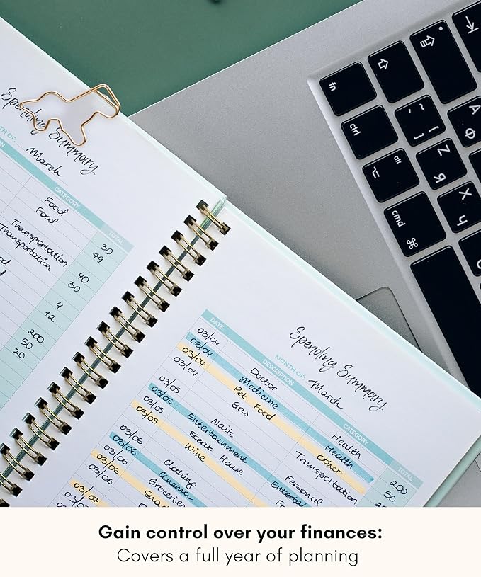 Lamare Budget Planner and Monthly Bill Organizer – Financial Planner and Money Book with Expense Tracker Notebook, Debt Tracker & Budget Journal
