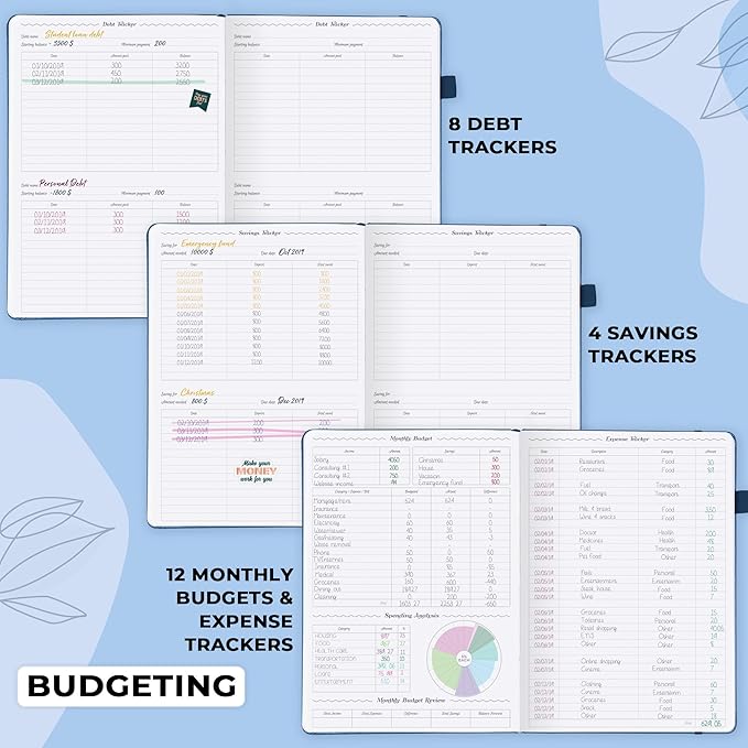 GoGirl Planner PRO Schedule - Undated Planner with Hourly Time Slots, Monthly, Weekly & Daily Organizer, Appointment Book for time Management, 7"x10" Hardcover, Lasts 1 Year - Blue