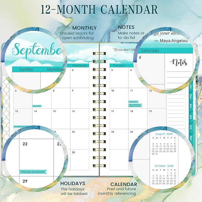 Planner 2026-2027 - 2026-2027 Planner, Jul. 2026 - Jun. 2027, 26-27 Planners Weekly and Monthly, Calendar Planner, 6.3" x 8.4", Tabs, Hardcover, Back Pocket