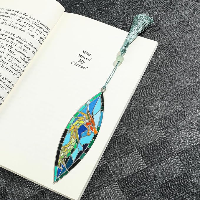 Creative Dragon Bookmark for Men Teens - Metal Dragon Book Mark with Tassel for Book Lover Gifts, Reading Studying Supplies Book Accessories