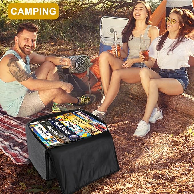 Board Game Storage Bag, Portable Board Game Organizer and Storage with Cover for Office Supplies, Puzzles, Building Blocks, Craft Product, Collapsible Board Games Storage Containers