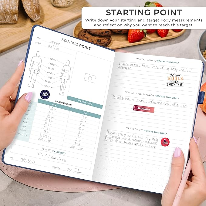 Clever Fox Weekly Meal Planner - Weekly & Daily Meal Prep Journal with Shopping and Grocery Lists for Menu Planning, Healthy Diet & Weight Loss Tracking, Lasts 1 Year, Undated, A5 - Mystic Blue