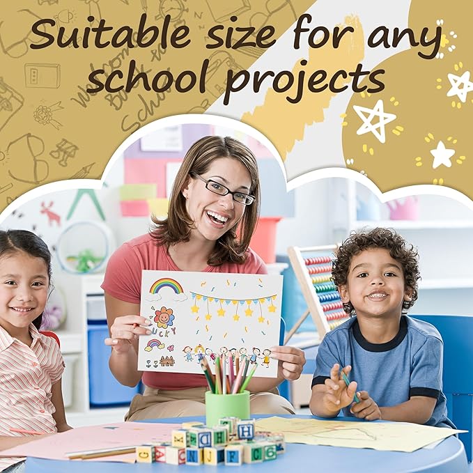 PSHVYM 12 Pcs Small Trifold Poster Board, 21.5 x 14 inches Poster Board with Double Sided Tapes and Cardboard, Corrugated Presentation/Display Board for School Project, Science Fair, Business