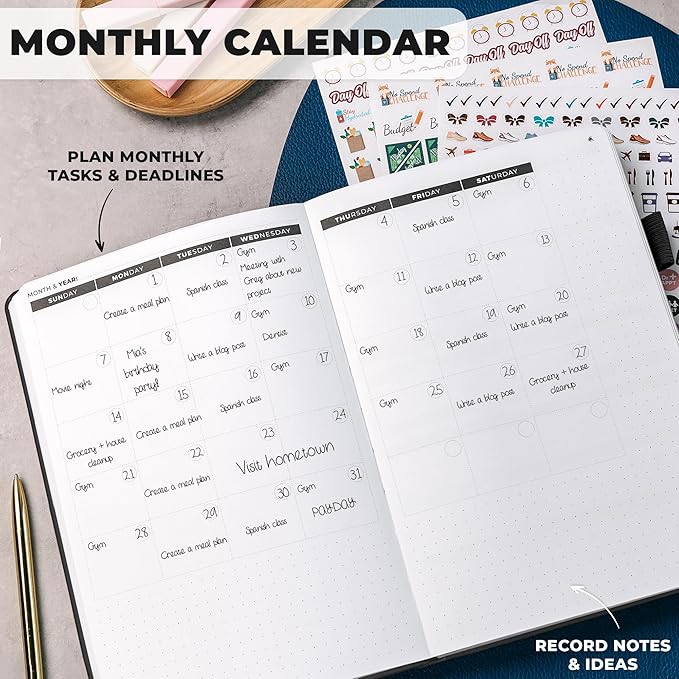 Clever Fox Ultimate Achiever’s Goal Planner - Focus & Productivity 90 Day Journal. Undated Daily Weekly Monthly Planner Organizer & Hourly Schedule Notebook - Hardcover, A5 Size, Onyx Black