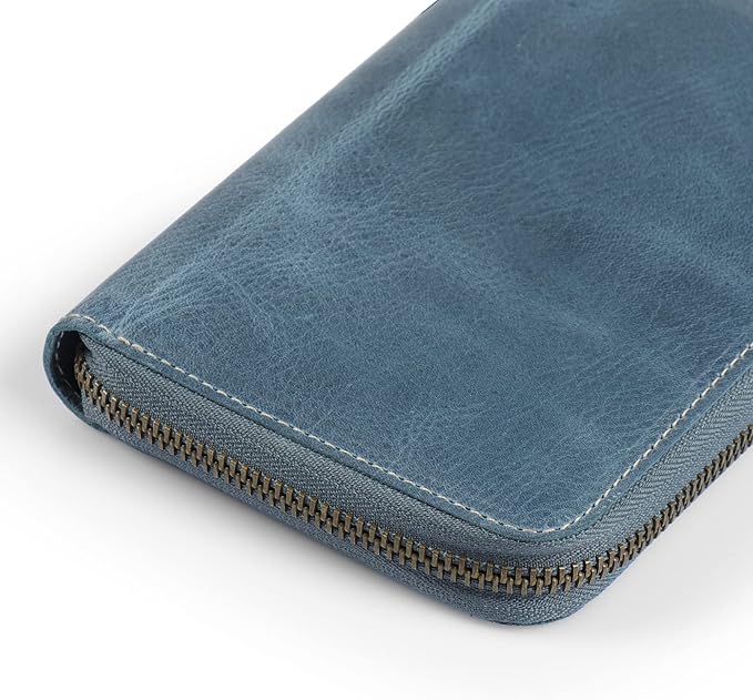 Londo Genuine Leather Padfolio – Portfolio Folder with Pencil Holder, Notepad & Zipper Closure for Business, Office & Travel