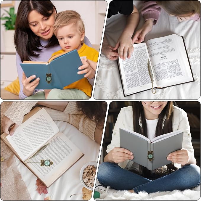 Jeffdad Fantasy Luminous Glow in The Dark Bookmark Gifts for Women Girls - Bronze Owl & Butterfly