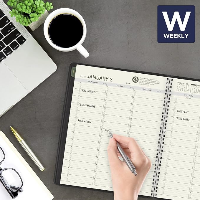 AT-A-Glance 2022 Weekly & Monthly Appointment Book & Planner by AT-A-Glance, 7" x 8-3/4", Medium, Recycled, Black (70951G05)
