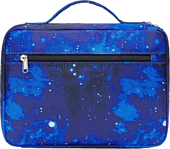 JIANYA Bible Cover Bible Case Bible Book Cover Carrying Case Church Bag with Handle and Zippered Pocket, Galaxy Blue