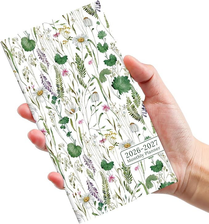 Pocket Calendar 2026-2027 for Purse, Two Year Monthly Planner Pocket Size, Jan 2026 to Dec 2027 Monthly Planner Small Size (6.5" x 3.5") - Spring Flowers