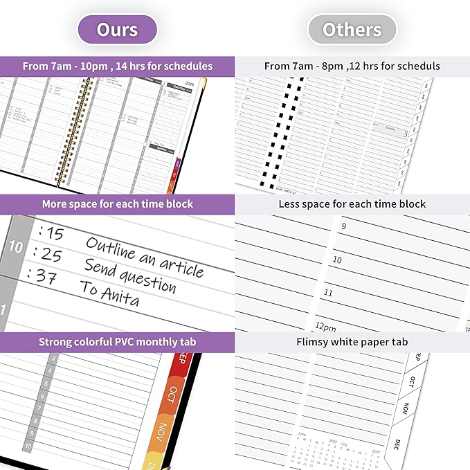 Appointment Book 2026 with Calendar Planner,Hardcover Weekly & Monthly Appointment Planner from Jan 2026-Dec 2026,Daily 7AM - 10 PM Hourly Schedule for Salon,Office, School,Doctor 9" x 11", Black