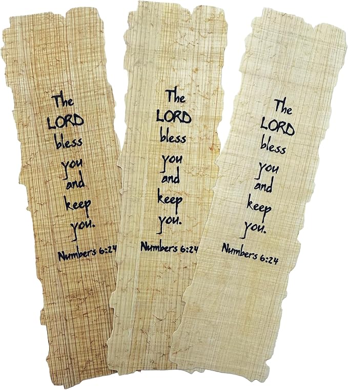 Pyriam Papyrus Religious Bookmark - “The Lord Bless You and Keep You” - Christian Bible Verse Bookmark - Inspirational Religious Gift for Men & Women.
