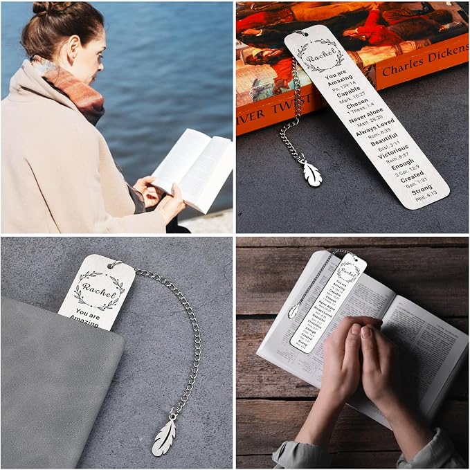 Personalized Bible Bookmarks - Custom Name Inspirational Christian Bible Religious Bookmarks Gifts for Women Men Book Lovers (Style-5)