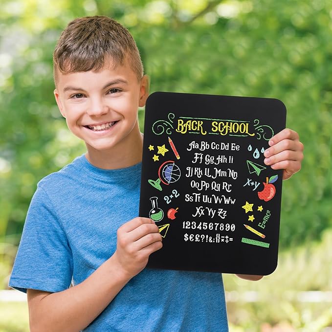 6 Pcs Chalk Board for Kids Bulk 9.5" x 12" Double-Sided Wooden Frameless Chalkboard Sign Blackboard for Kids Student School Classroom Home Office Restaurant Birthday Party Favors
