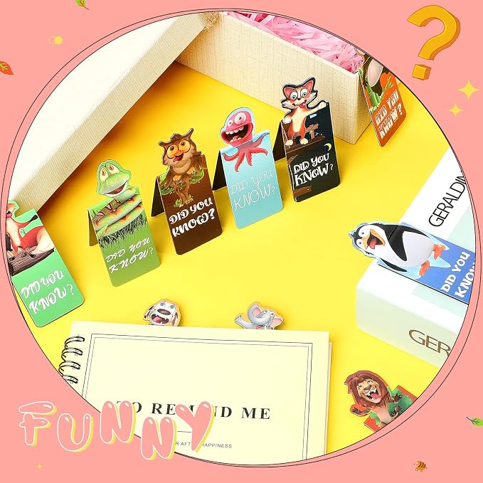Sepamoon 12 PCS Animal Magnetic Bookmarks, Cute Page Markers for Classroom Rewards, Teacher Prize Supplies, Reading Incentives, Party Favors, Book Lovers Gifts Bulk