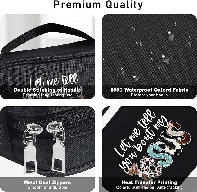Bible Cover Case for Women & Men, Bible Study Supplies Book Covers with Zipper for Journaling/NIV/ESV/KIV, Carrier Tote Bag Carrying Case with Strap for Teens Travel/Church Bible Study