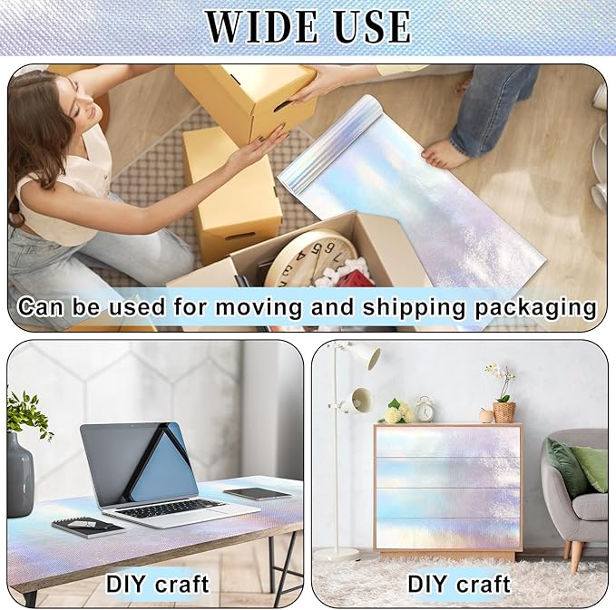 Iridescent Bulletin Board Roll Reusable Waterproof Erasable Silver Holographic Non-Woven Fabric Bulletin Board Roll Iridescent Laser Poster for Teacher Classroom Decors Wrap Crafts 15.75”× 40 Ft