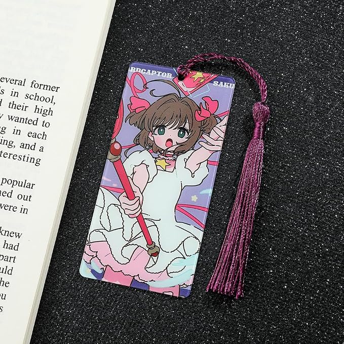 Anime Magic Cards Captor Sakura Bookmarks Set - Sweet Cartoon Cute Book Marks for Reading Women Men Anime Fans, Book Accessories Collection Decor Hangings Gifts (Acrylic Style 9)