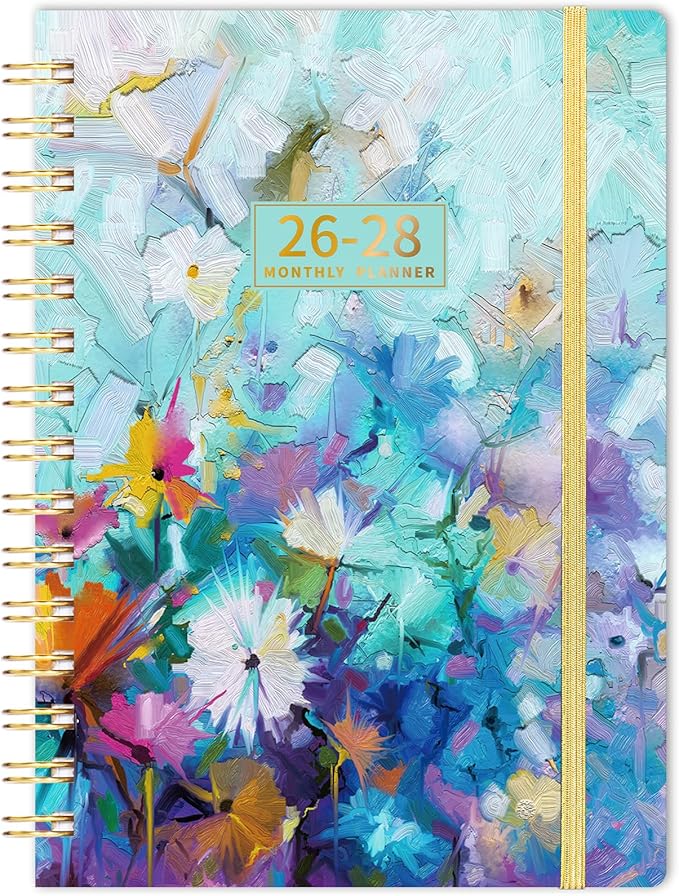 2026-2028 Monthly Planner/Calendar - 3 Year Monthly Planner 2026-2028, January 2026 - December 2028, 6.3" x 8.4", 36-Month Calendar with Tabs, 29 Notes Pages, Hardcover, Inner Pocket - Oil Painting