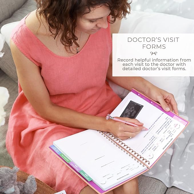 Clever Fox Pregnancy Journal & Memory Book - Pregnancy Planner & Notebook for Expecting Moms – Baby Keepsake, First Time Moms Gift (Peach Pink, 9" x 10.5")