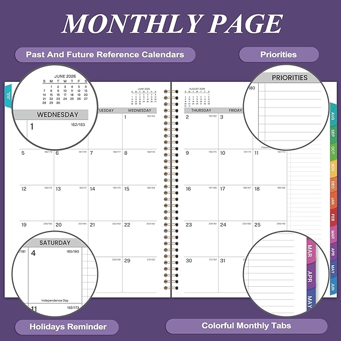 2026-2027 Weekly Appointment Book/Planner - Daily Hourly Planner 2026-2027, JUL 2026 - JUN 2027, 9" x 11" Appointment Book, Monthly Tabs, Hourly Interval, Thick Paper
