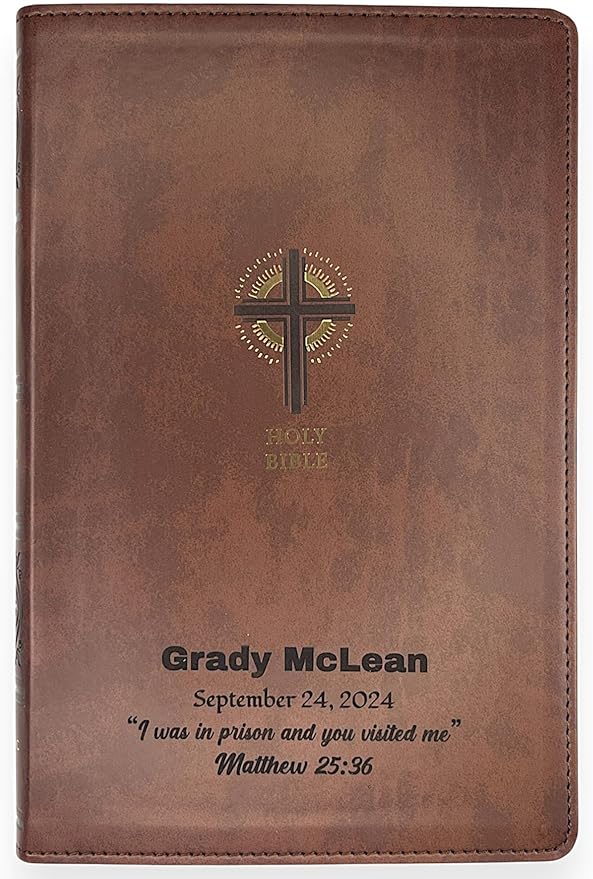 Personalized NRSV Sacraments of Initiation Edition Bible Faux Leather Medium Print Size | Custom with Name, Date or Text | Gift for Catholic and Religious Celebrations | Brown