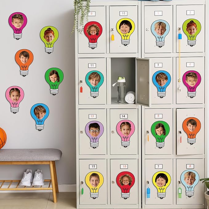 60PCS VBS 2026 Light Bulb Theme Cutouts Colorful Light Bulb Bulletin Board Decorations Religious Lightbulb Paper Cut-Outs Classroom Decor for DIY Craft Photo Kindergarten Preschool Wall Door Supplies