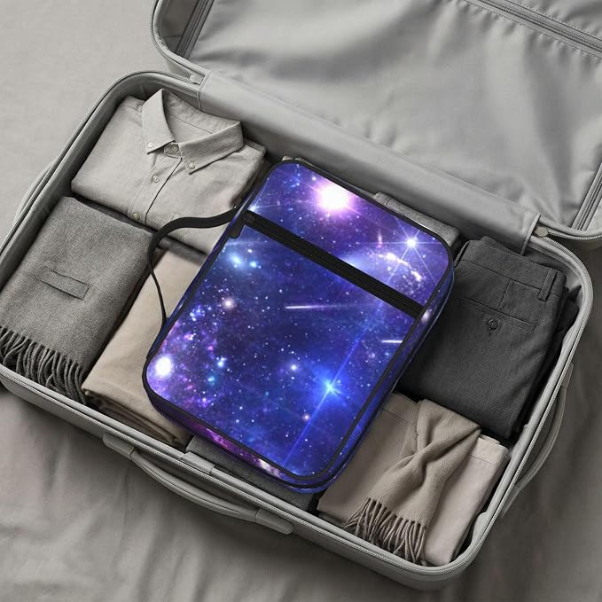 Nebula Galaxy Purple Colorful Bible Cover Case Carrying Book Protector Case Bible Study Supplies Accessories Holder Case Christian Gift for Women Men