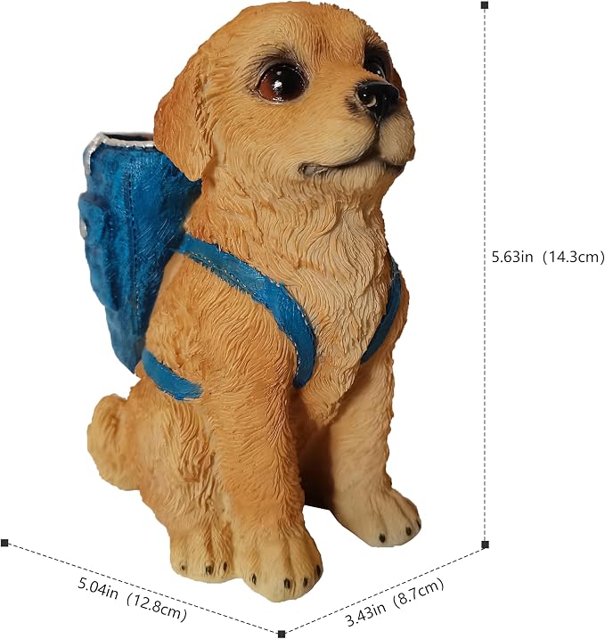 Dog Pen Holder for Desk Pen Pencil Cup Creative Desktop Pen Organizer Pencil Cups for Desk Unique Accessories Decor for Home Office School Gift for Dog Lovers (Golden Retriever)