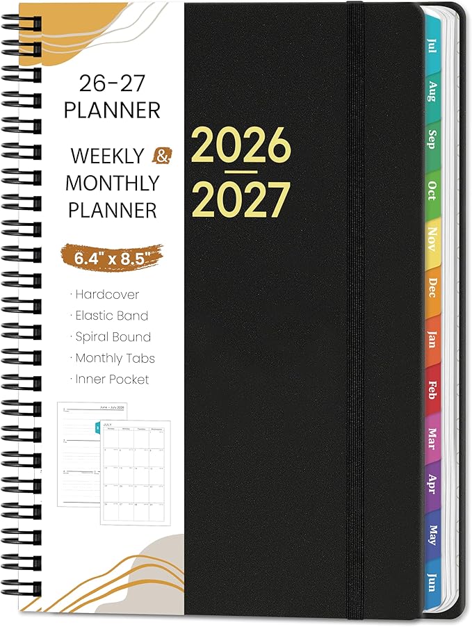 Planner 2026-2027 - Planner 2026-2027 Weekly and Monthly from Jul. 2026 - Jun. 2027, Academic Planners with Pocket and Tabs, 8.5" x 6.4"