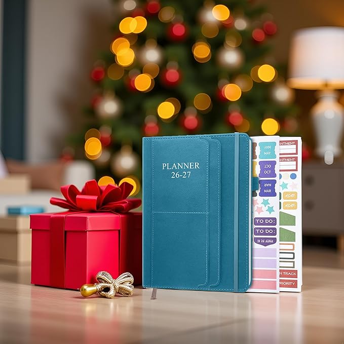 2026-2027 Planner - Weekly & Monthly Planner Runs from July 2026 to Dec 2027, 5.8" x 8.25", 18 Month Planners, 14 Notes Pages, Inner Pocket, PU Leather Hard Cover, Teal Monthly Planners 2026-2027