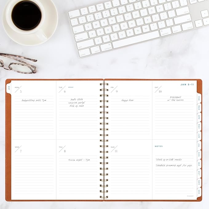 AT-A-GLANCE 2026 Planner, Weekly & Monthly, 8.5" x 11", Large, Signature, Distressed Brown (YP9050926)