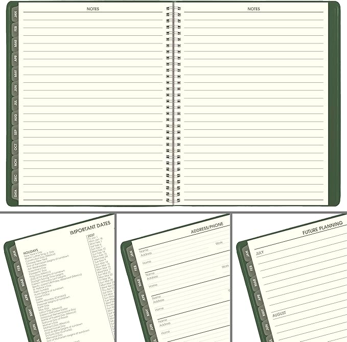 AT-A-GLANCE 2027 Appointment Book Planner, Weekly & Monthly, 8.25" x 11", Quarter-Hourly, Recycled, Green (70950G6027)