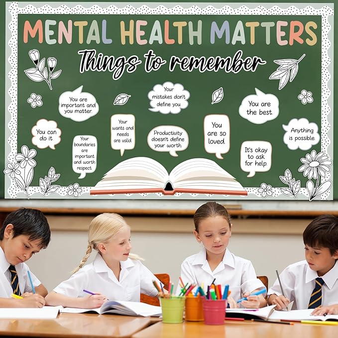 Mental Health Bulletin Board Motivational Classroom Bulletin Board Decors Therapy Offices Decor Inspirational Positive Affirmations Accents Psychology Wall Art for School Office Home Classroom Supply