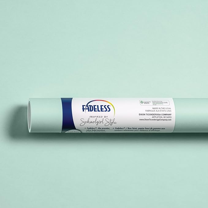 Fadeless Schoolgirl Style Bulletin Board Paper, Mint to Be, 47.25" x 12', 1 Roll