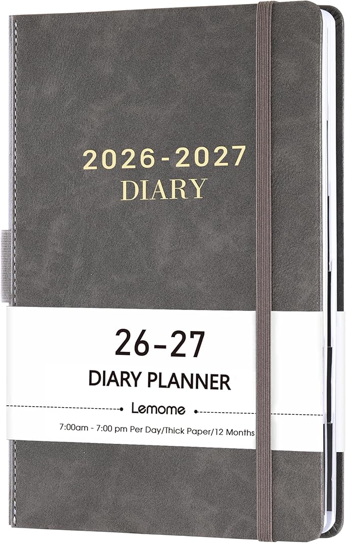 Daily Planner 2026-2027 - Diary from July 2026-June 2027, Appointment Book 5.75" x 8-5", Daily Hourly Planner with Tabs, Inner Pocket, Pen Loop, Bookmarks