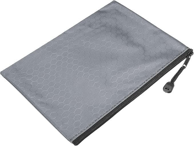 PATIKIL Waterproof Zipper File Bags, 5 Pack A5 Size Document Pocket Storage Organizer Pouch for Travel Office Supply, Gray