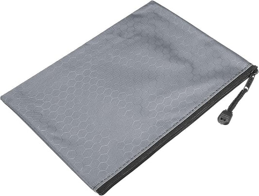 PATIKIL Waterproof Zipper File Bags, 5 Pack A5 Size Document Pocket Storage Organizer Pouch for Travel Office Supply, Gray