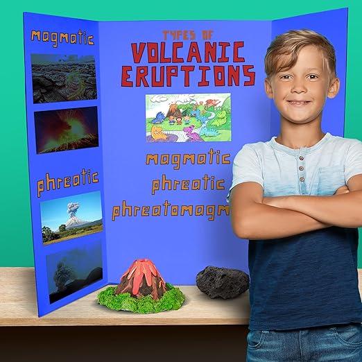 Flipside Products 36” x 48” Project Boards for Presentations, Science Fair, School Projects, Event Displays and Trifold Picture Board, Proudly Made in USA - Blue - 10 Pack