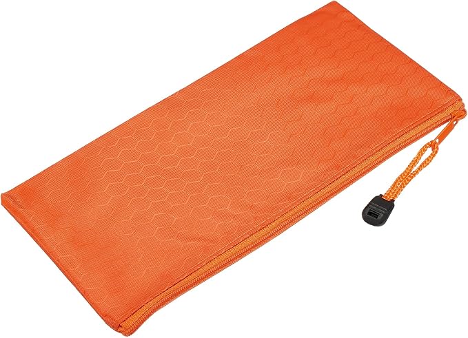 PATIKIL Waterproof Zipper File Bags, 10 Pack A6 Size Document Pocket Storage Organizer Pouch for Travel Office Supply, Orange