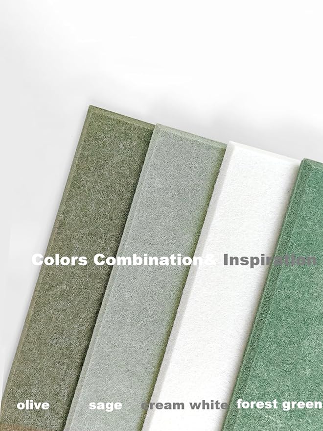 Green Bulletin Board | Large Cork Boards Alternative for Walls | Felt Cork Board for Office, Home & Classroom | Green Office Classroom Supplies | Felt Wall Tiles (12-Pack) | Forest Green