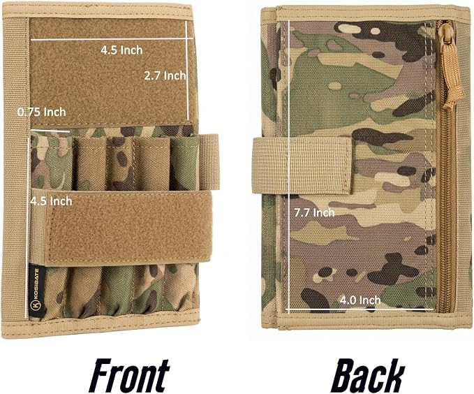 KOSIBATE Military Notebook Cover, Tactical Leader Book Cover with Pen Holder, 8"x5"(Camogreen)