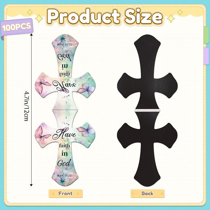 100Pack Magnetic Bookmarks Christian Bookmarks Bulk Cross Bible Bookmark for Reading Women Men Kids Teacher Book Lovers Gifts, Religious Magnet Bookmark Clips Cute Personalized Book Markers (Flower)