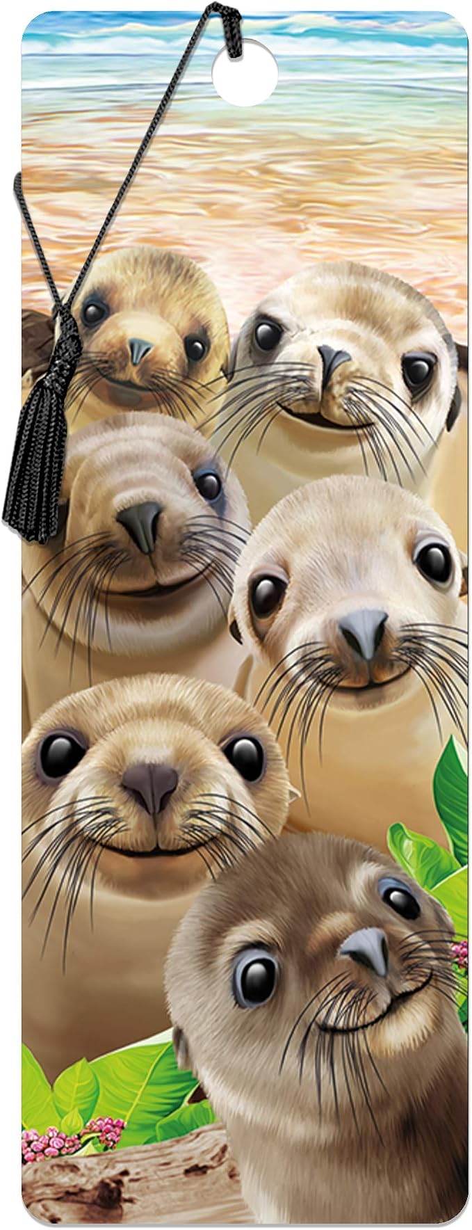 3D LiveLife Bookmark - Sea Lion Snap from Deluxebase. Cute Lenticular Seal Page Marker. Animal Themed Accessories for Book Lovers. Small Gifts for Men, Women, Writers and Teachers.