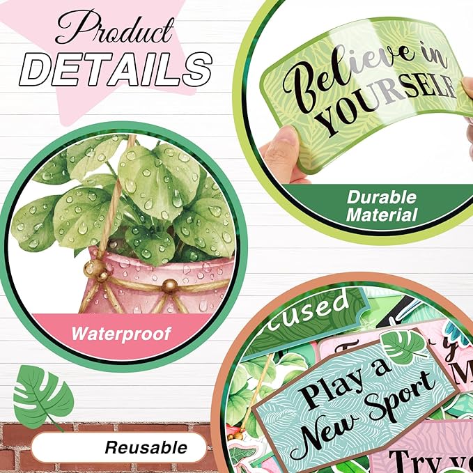 Eaasty Plant This is Your Year to Bulletin Board Set Potted Plant Leaf Cutouts Motivational Welcome Back to School Classroom Decor for School Office Chalkboard Door Wall Decor Supply