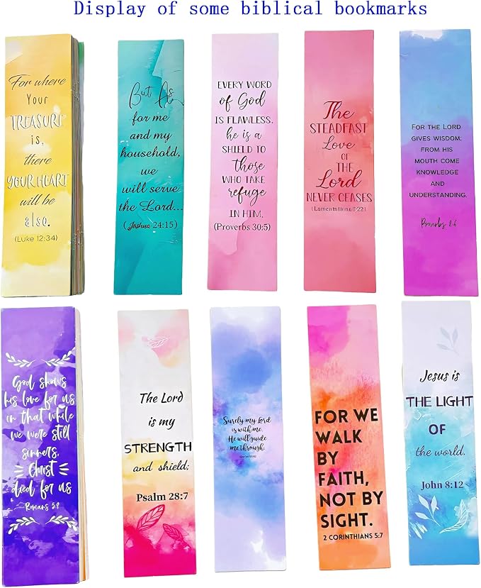 150PCS Christian Bible Verse Bookmark | Inspirational Scripture with Colorful Design | Paper Material | Ideal for Church, Sunday School & Gifts (Inspirational Series, 150)