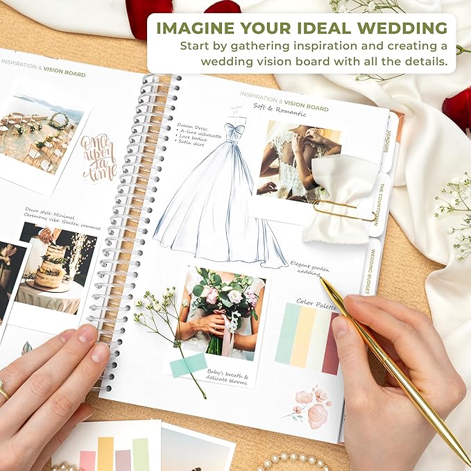 Clever Fox Wedding Planner Book and Organizer – Guided Wedding Planning Journal & Bridal Notebook with Tips & Checklists – Engagement Gifts for Bride or Engaged Couple (White)