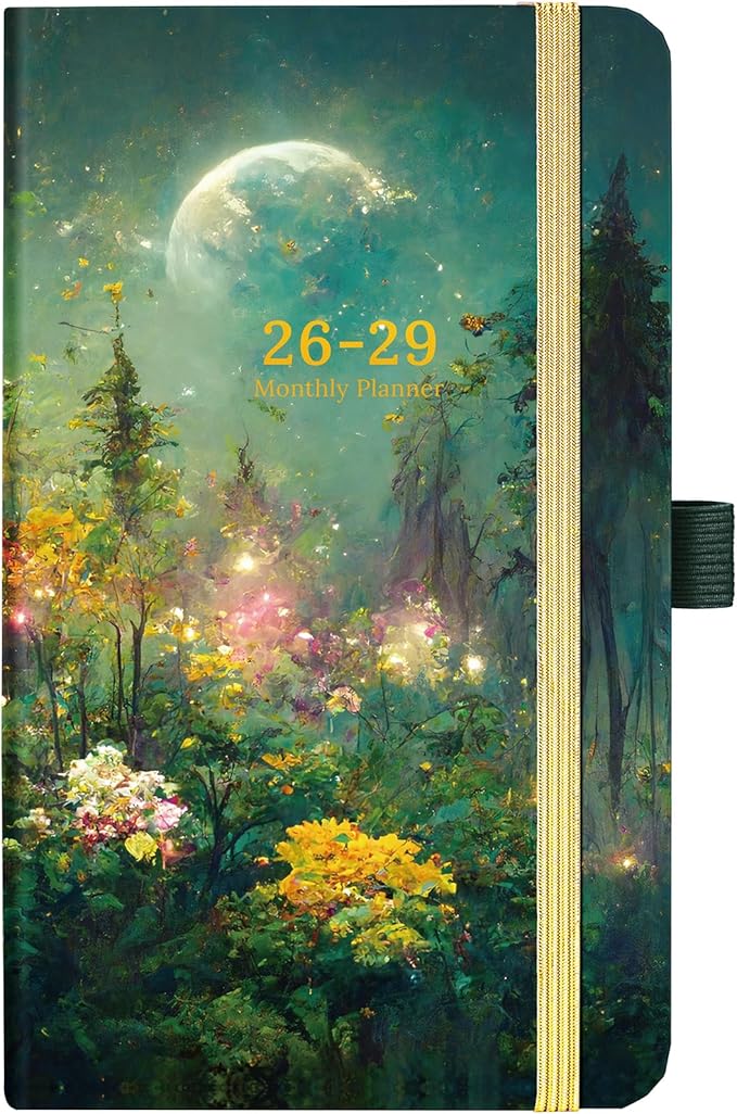 2026-2029 Pocket Planner - 3 Year Monthly Planner, July 2026 - June 2029, 6.3" x 3.7", Purse Calendar Planners 26-29, Pocket Calendar 2026-2029 with Pockets, Pen Holder, Elastic Closure, 61 Notes