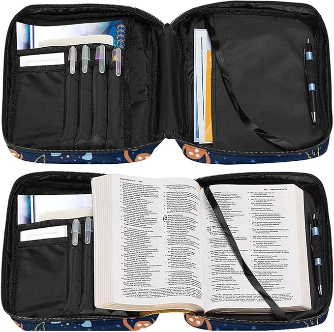 FDANDNDE Bible Bags for Christian Gift, Bible Cover Men Make of Oxford Cloth, Bible Cover Easy to Cleaning