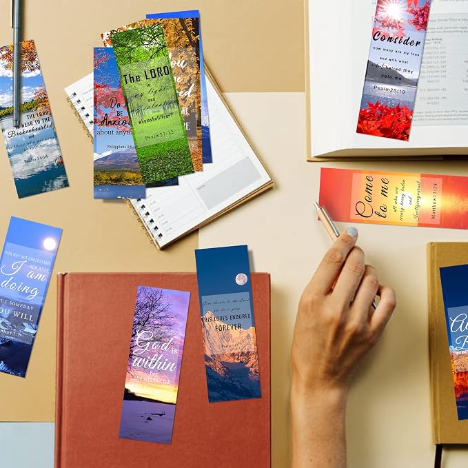 150Pcs Bible Bookmarks, Inspirational Christian Bookmarks Double Sided Scripture Book Markers Encouraging Bible Verse Book Mark for Reading Women Men Religious Prayer Father's Day Christian Gifts